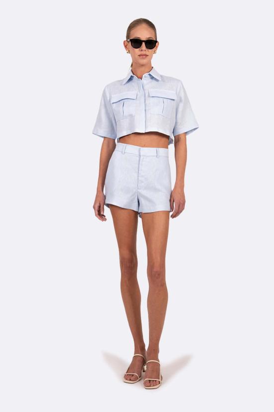  파렌테지 숏팬츠 Parentezi Cami Linen Shorts Baby Blue
