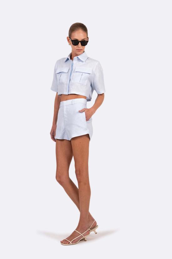  파렌테지 숏팬츠 Parentezi Cami Linen Shorts Baby Blue - PARENTEZI