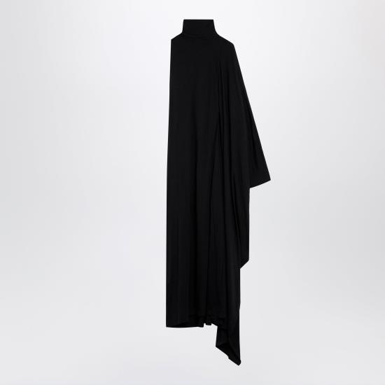 26FW 발렌시아가 드레이프 맥시 코튼 저지 원피스 A001WDTUVX9 Black - BALENCIAGA