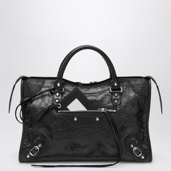 26FW 발렌시아가 르 시티 백 미디움 8657602ACLR Black