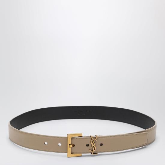 26FW 생로랑 카산드라 벨트 스퀘어 버클 스무스 레더 634437BOO0W Beige