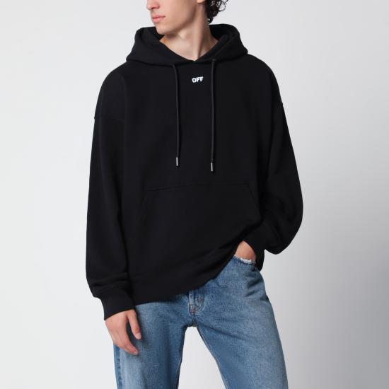 26SS 오프화이트 후드 티셔츠 OMBB085S26FLE00K Black