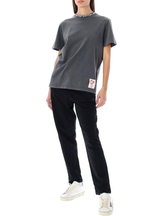 26FW 골든구스 크리스털 레귤러 반팔 티셔츠 GWP01220P00067060318 Grey - GOLDEN GOOSE