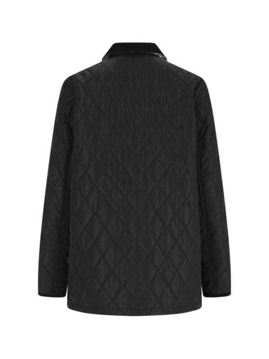 26FW 버버리 퀄티드 나일론 반 자켓 8107463C1900 Black - BURBERRY