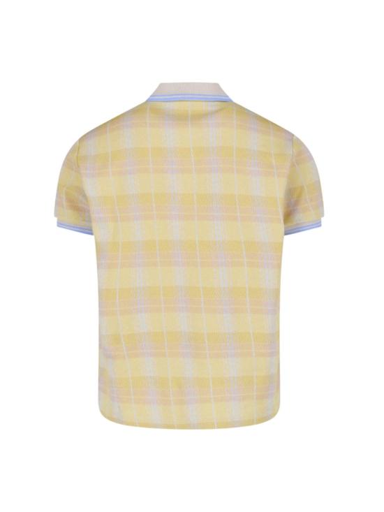 26FW 비비안웨스트우드 스크리블 체크 코튼 반팔 폴로 셔츠 2H01000Y J00BHO202 Yellow - VIVIENNE WESTWOOD