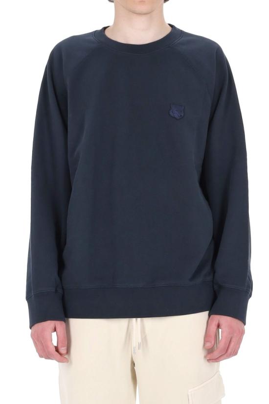 26SS 메종키츠네 폭스 헤드 오버사이즈 스웨트셔츠 PM00306KM0340CLASSIC NAVY Black - MAISON KITSUNE