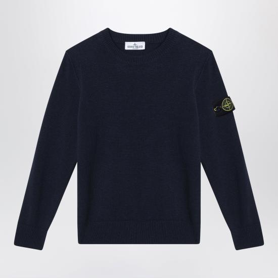 26FW [키즈] 스톤 아일랜드 와펜 크루넥 니트 스웨터 L2S165100002S00M1 Blue