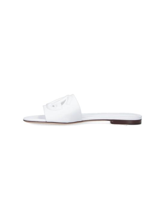 26FW 돌체앤가바나 DG 로고 카프스킨 슬리퍼 CQ0436 AY32980001 White - DOLCE & GABBANA