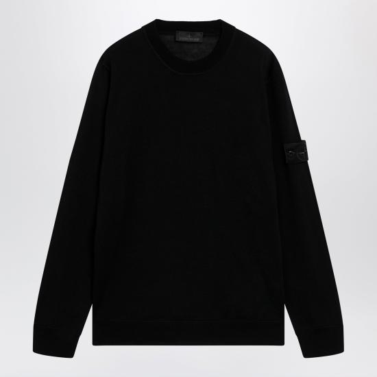 26FW 스톤 아일랜드 퓨어 라이트 RWS 울 스톤 아일랜드 고스트 크루넥 점퍼 S155100074S00FC Black