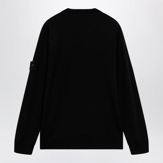 26FW 스톤 아일랜드 퓨어 라이트 RWS 울 스톤 아일랜드 고스트 크루넥 점퍼 S155100074S00FC Black - STONE ISLAND