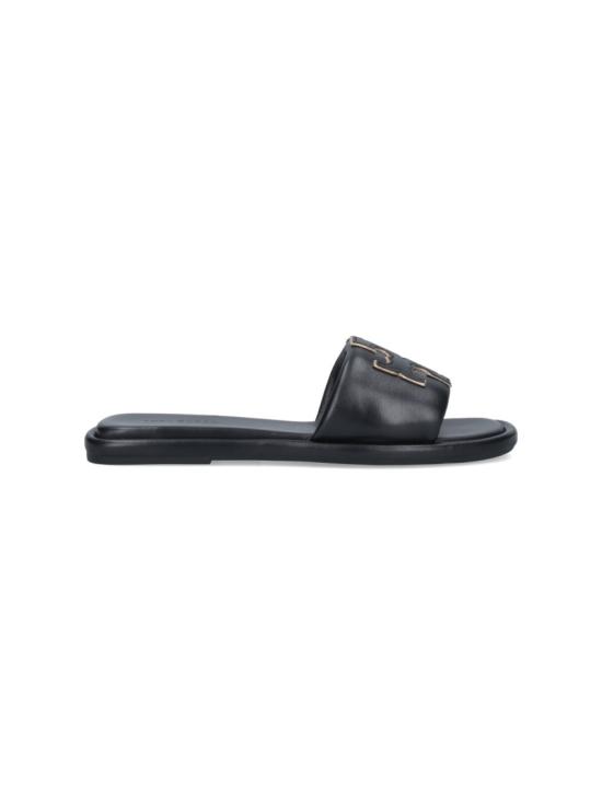 26FW 토리버치 더블 T 스포츠 슬라이드 79985013 Black