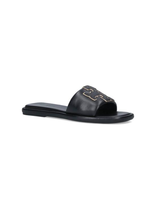 26FW 토리버치 더블 T 스포츠 슬라이드 79985013 Black - TORY BURCH