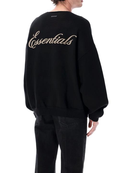25FW 피어오브갓 엠브로이더드 와플 크루넥 스웨터 192HO254331FVB Black - FEAR OF GOD