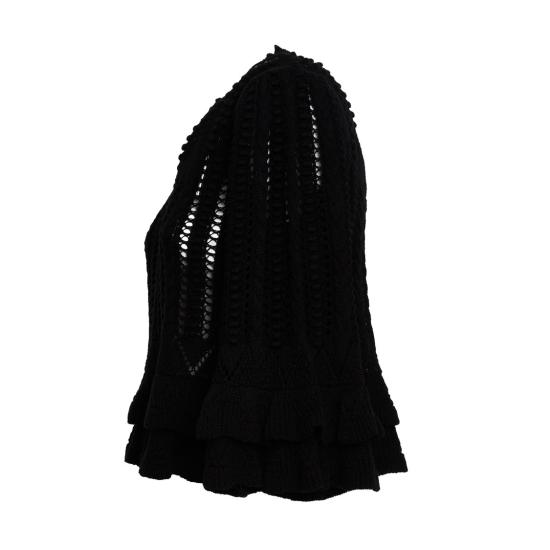 26SS 이자벨마랑 노르마 스웨터 프릴 코튼 니트 PU0835FAD1L04E Black - ISABEL MARANT