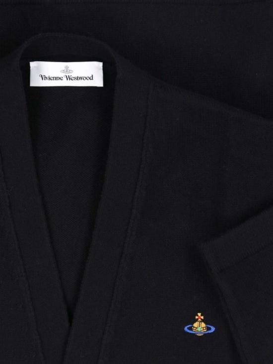 26FW 비비안웨스트우드 알렉스 로고 자수 가디건 27010014 Y001VN402 Black - VIVIENNE WESTWOOD