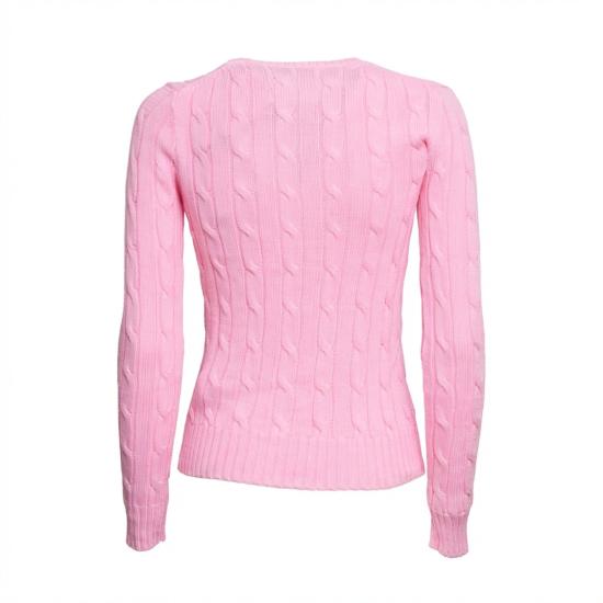 26SS 폴로 랄프로렌 포니 로고 피마코튼 케이블 니트 스웨터 211971869010 Pink - POLO RALPH LAUREN