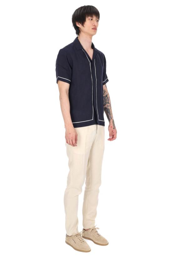 26SS 올레바 브라운 셔츠 281817NIGHT IRIS WHITE SAND Black - ORLEBAR BROWN