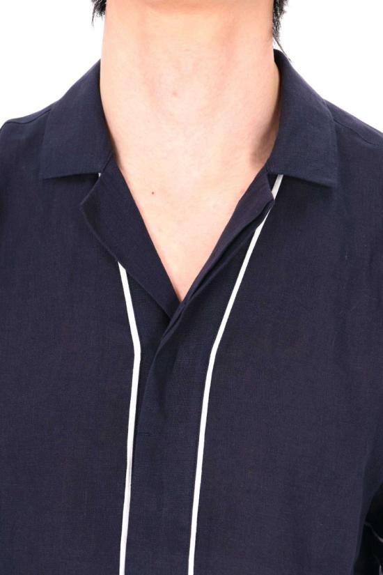 26SS 올레바 브라운 셔츠 281817NIGHT IRIS WHITE SAND Black - ORLEBAR BROWN