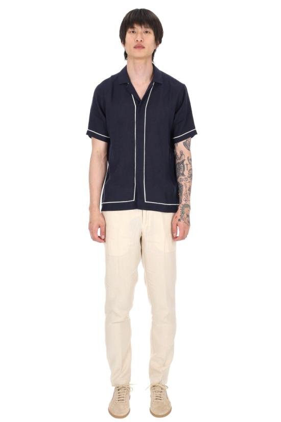 26SS 올레바 브라운 셔츠 281817NIGHT IRIS WHITE SAND Black - ORLEBAR BROWN