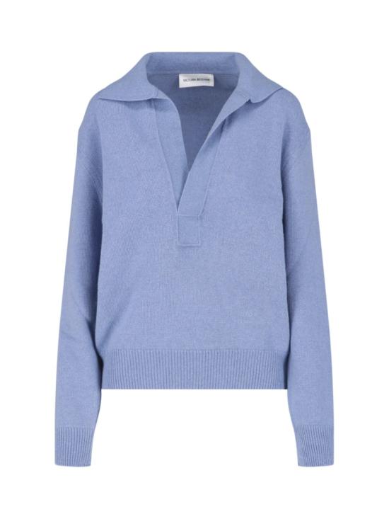 26FW 빅토리아 베컴 니트웨어 1326KJU007475AOCEAN MIST MELANGE Blue