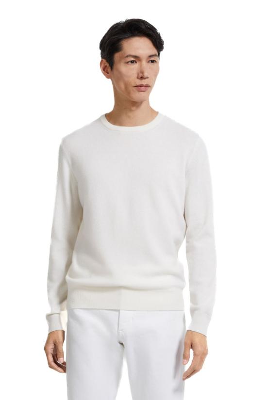 25FW 에르메네질도제냐 니트웨어 E8K10 110 4N91 White - ERMENEGILDO ZEGNA