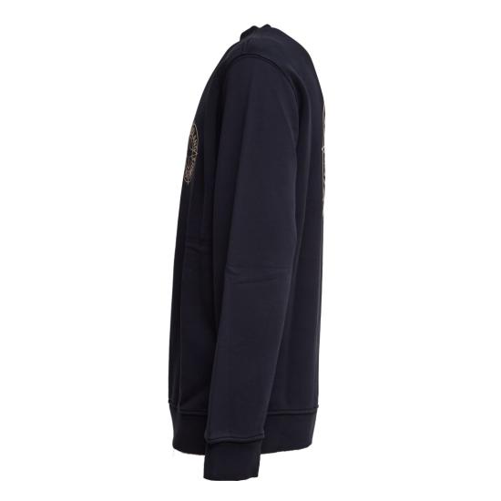 26SS 스톤 아일랜드 코튼 플리스 오버사이즈 핏 크루넥 스웨트셔츠 L1S156100001 S0283 Black - STONE ISLAND