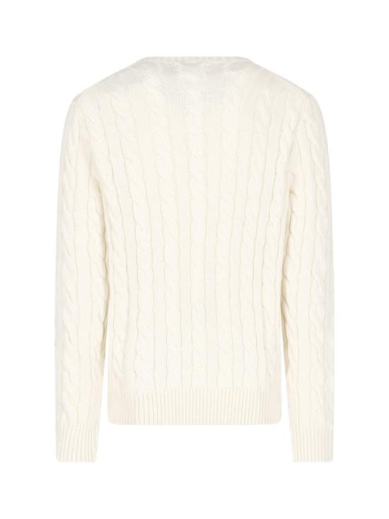 26FW 폴로 랄프로렌 로고 자수 케이블 니트 스웨터 710 775885024 White - POLO RALPH LAUREN
