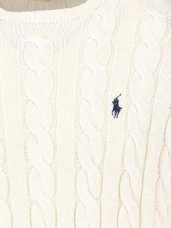 26FW 폴로 랄프로렌 로고 자수 케이블 니트 스웨터 710 775885024 White - POLO RALPH LAUREN