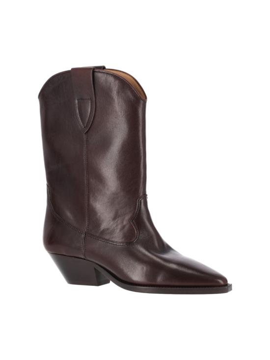 26FW 이자벨마랑 두에르토 텍스쳐드 레더 힐 웨스턴 부츠 BO0003FA D3A33S50MY Brown - ISABEL MARANT