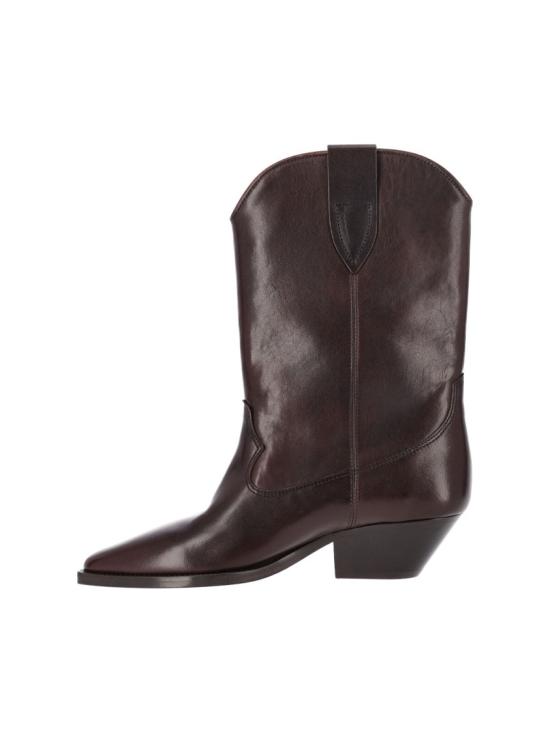 26FW 이자벨마랑 두에르토 텍스쳐드 레더 힐 웨스턴 부츠 BO0003FA D3A33S50MY Brown - ISABEL MARANT