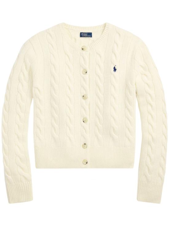 26FW 폴로 랄프로렌 로고 자수 크루넥 가디건 211 972104 White