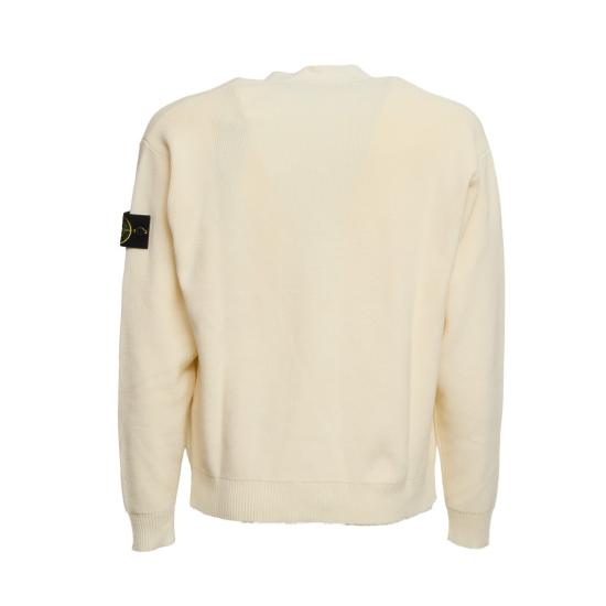 26SS 스톤 아일랜드 립드 소프트 오가닉 코튼 브이넥 가디건 L1S155100009 S00D8 Neutrals - STONE ISLAND