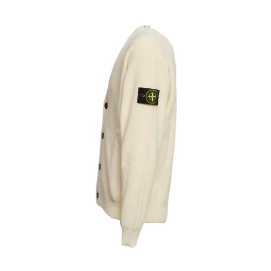 26SS 스톤 아일랜드 립드 소프트 오가닉 코튼 브이넥 가디건 L1S155100009 S00D8 Neutrals - STONE ISLAND