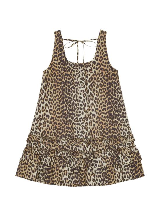 26FW 가니 미디 원피스 A1030760 859 Leopard - GANNI