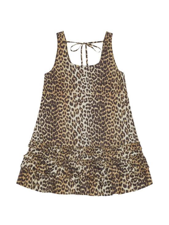 26FW 가니 미디 원피스 A1030760 859 Leopard - GANNI