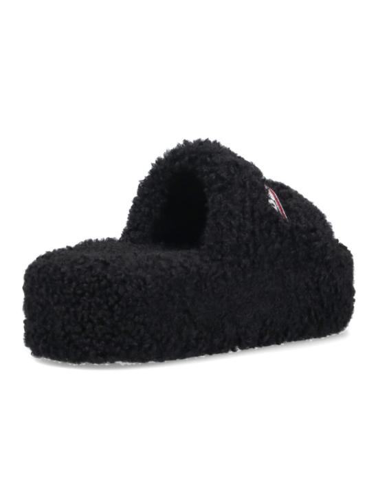 26FW 발렌시아가 퍼리 플랫폼 슬라이더 762826 W14C21096 Black - BALENCIAGA