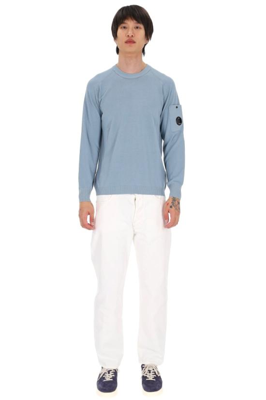 26SS 씨피 컴퍼니 코튼 크레이프 크루넥 렌즈 스웨터 20CMKN105A 006323O809 Blue - C.P. COMPANY