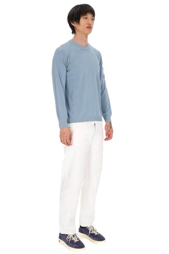 26SS 씨피 컴퍼니 코튼 크레이프 크루넥 렌즈 스웨터 20CMKN105A 006323O809 Blue - C.P. COMPANY