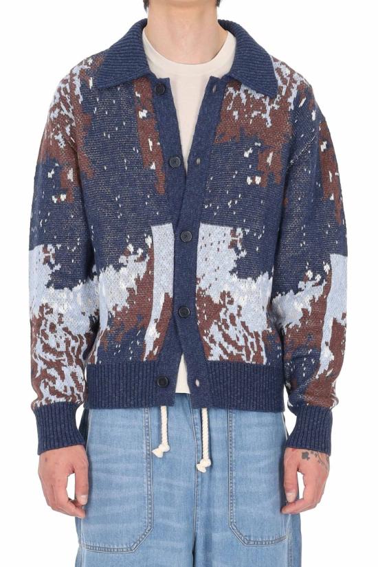 26SS 오피신 제네랄 니트웨어 MKNT307NV COCOA BLUE WH Grey
