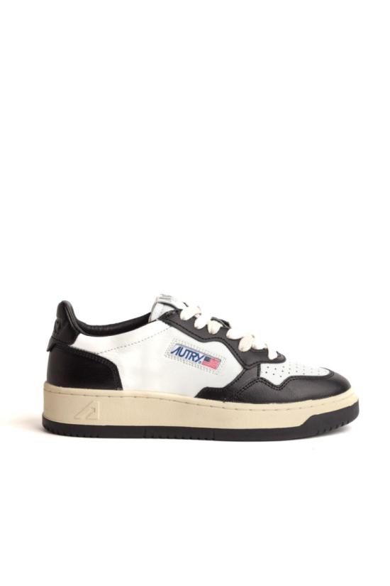 오트리 메달리스트 로우 레더 스니커즈 AULW WB01WHT BLK Black