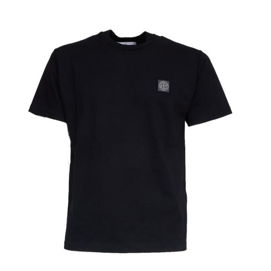 26SS 스톤 아일랜드 오가닉 코튼 저지 피사토 이펙트 티셔츠 L1S152100026 S0057 Black