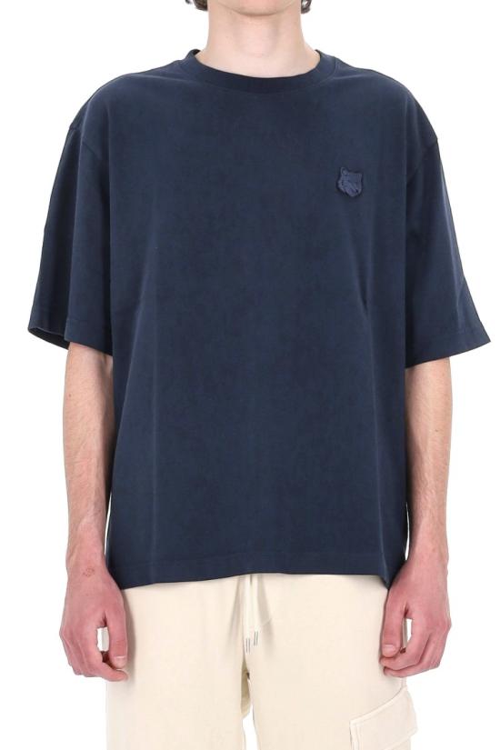 26SS 메종키츠네 폭스 헤드 오버사이즈 티셔츠 PM00109KJ0119CLASSIC NAVY Black - MAISON KITSUNE