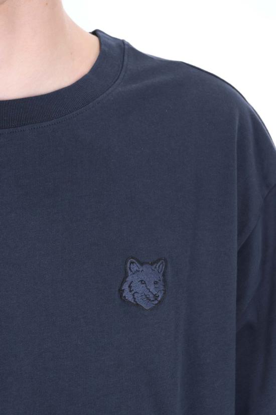 26SS 메종키츠네 폭스 헤드 오버사이즈 티셔츠 PM00109KJ0119CLASSIC NAVY Black - MAISON KITSUNE