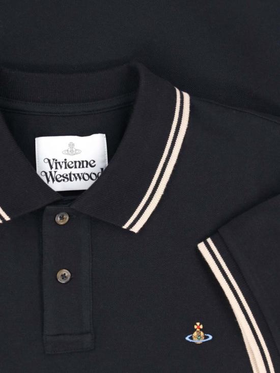 26FW 비비안웨스트우드 스크리블 체크 코튼 반팔 폴로 셔츠 2H01000Y J00AUN401 Black - VIVIENNE WESTWOOD
