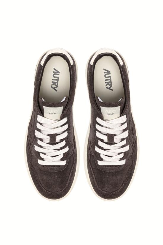 25FW 오트리 메달리스트 로우 레더 스니커즈 AULW UH08MOKA WHT Black - AUTRY