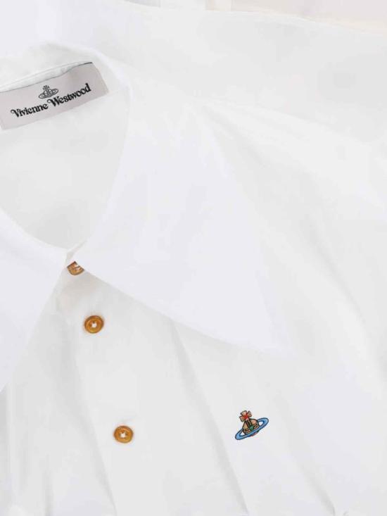 26FW 비비안웨스트우드 ORB 로고 코튼 셔츠 비비안웨스트우드 15010060 W009QA401 White - VIVIENNE WESTWOOD