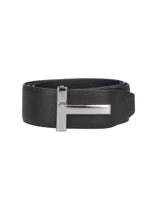 26FW 톰포드 그레인 레더 T 아이콘 벨트 40mm TB178 LCL236SENB Brown