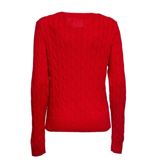 26SS 폴로 랄프로렌 포니 로고 피마코튼 케이블 니트 스웨터 211971869502 Red - POLO RALPH LAUREN