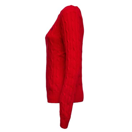 26SS 폴로 랄프로렌 포니 로고 피마코튼 케이블 니트 스웨터 211971869502 Red - POLO RALPH LAUREN