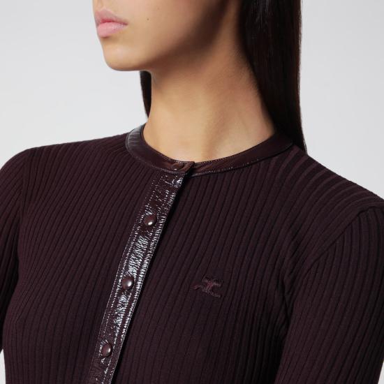 26FW 쿠레쥬 긴팔 티셔츠 326MGI056FI0001 Burgundy - COURREGES